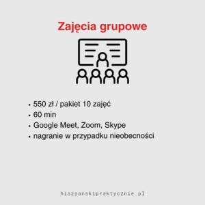 Pakiet 10 spotkań online – zajęcia grupowe